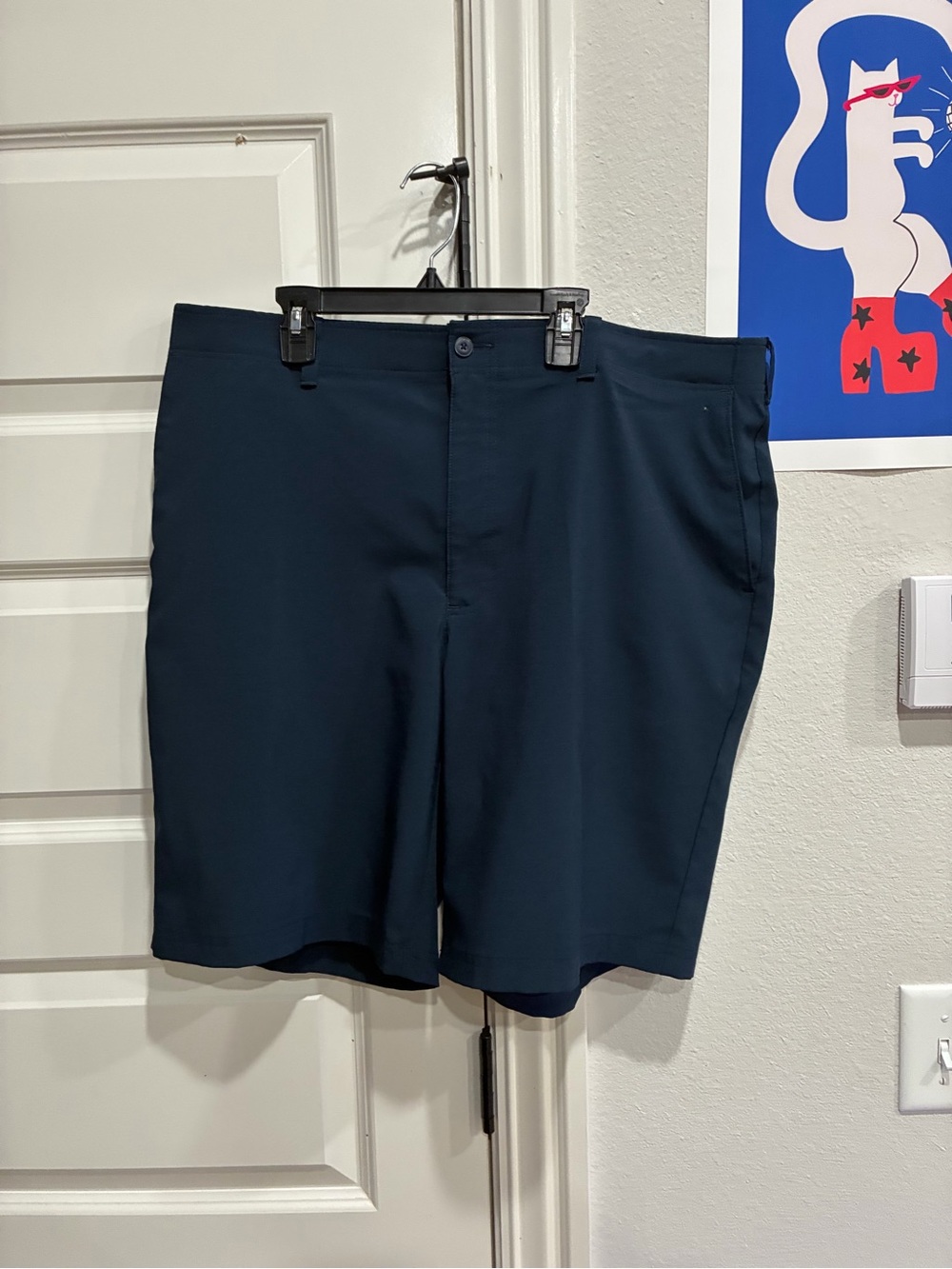 Hogan Men's Dark Navy Flat Front Shorts